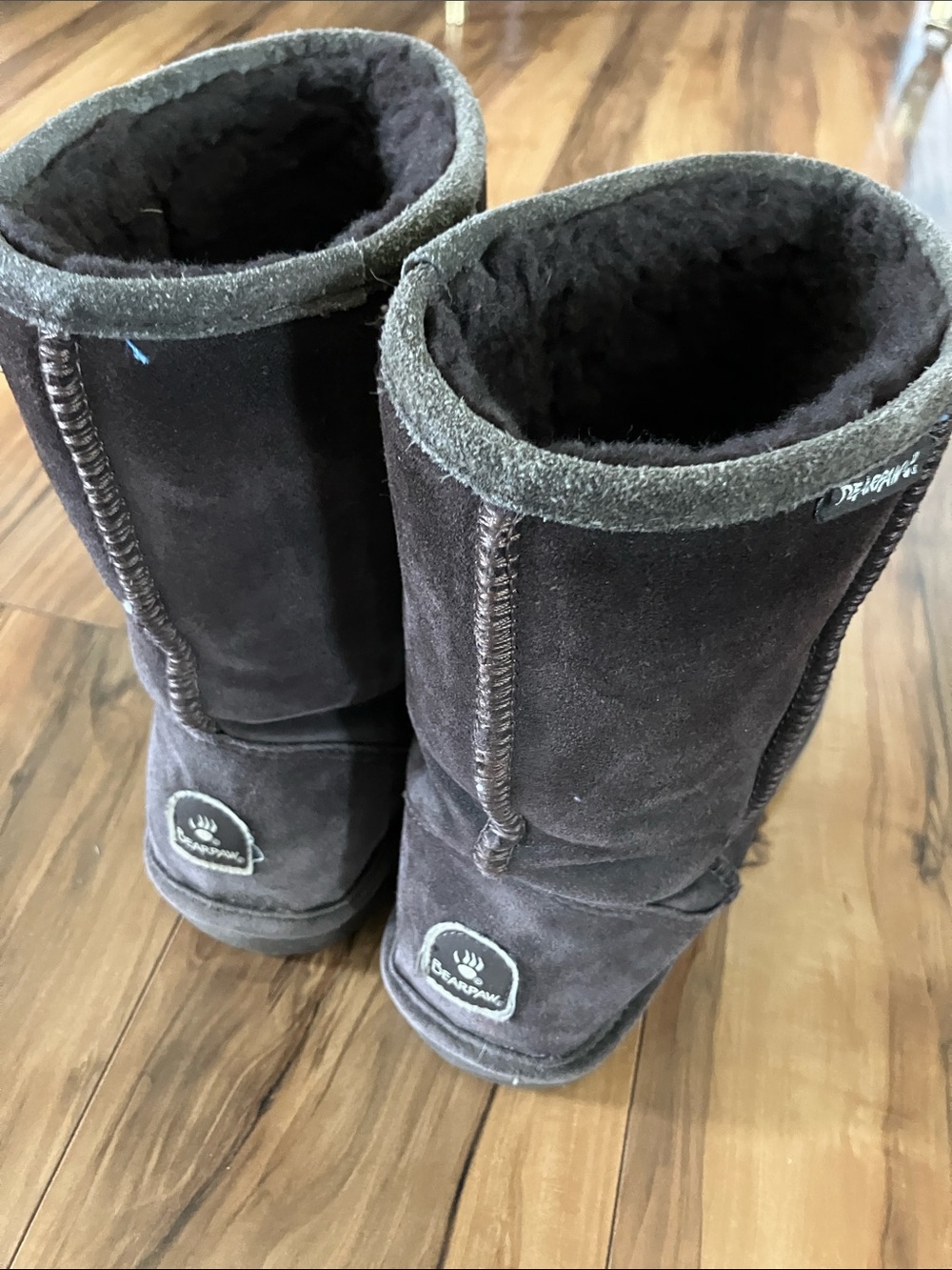 BearPaw Black Suede Shearling Boots